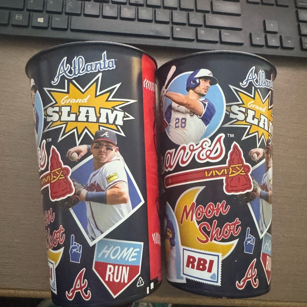 2 Atlanta Braves Grand Slam Souvenir Cups - Black and Red